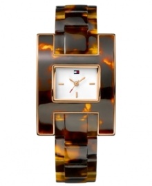 A unique take on Tommy Hilfiger's timeless style: this tortoise shell timepiece flaunts strong lines and exotic details. A unique take on Tommy Hilfiger's timeless style: this tortoise shell timepiece flaunts strong lines and exotic details.