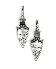 Attractive artifacts. Embellished with sparkling glass accents and set in silver tone mixed metal, RACHEL Rachel Roy's arrowhead drop earrings will look sharp whenever you wear them. Approximate drop: 1-1/2 inches. Attractive artifacts. Embellished with sparkling glass accents and set in silver tone mixed metal, RACHEL Rachel Roy's arrowhead drop earrings will look sharp whenever you wear them. Approximate drop: 1-1/2 inches.