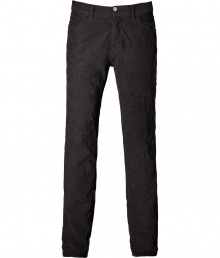 Stylish charcoal five-pocket corduroy pants from Save Khaki - Look sophisticated while being comfortable in these fashionable pants - Relaxed fit with classic jean styling with button fly - Wear with a cashmere pullover, a tweed blazer, and boots Stylish charcoal five-pocket corduroy pants from Save Khaki - Look sophisticated while being comfortable in these fashionable pants - Relaxed fit with classic jean styling with button fly - Wear with a cashmere pullover, a tweed blazer, and boots