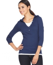 Made from 100% soft cotton, this Style&co. Sport top offers a smart layered look in one great top. At a low price, you can snag more than one! Made from 100% soft cotton, this Style&co. Sport top offers a smart layered look in one great top. At a low price, you can snag more than one!