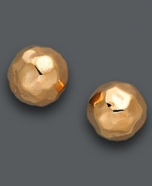The perfect way to round out your look. Studio Silver's chic and trendy studs combine 18k rose gold over sterling silver with a unique, hammered surface. Approximate diameter: 8 mm. The perfect way to round out your look. Studio Silver's chic and trendy studs combine 18k rose gold over sterling silver with a unique, hammered surface. Approximate diameter: 8 mm.