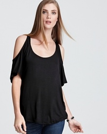 An Ella Moss tee hangs beautifully on the frame and boasts cutout shoulders for a hint of skin. An Ella Moss tee hangs beautifully on the frame and boasts cutout shoulders for a hint of skin.