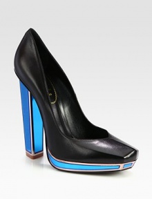 A trend-worthy square toe leather design with a vibrant mirrored heel and platform. Mirrored heel, 5¼ (130mm)Mirrored platform, ¾ (20mm)Compares to a 4½ heel (115mm)Leather upperSquare toeLeather lining and solePadded insoleMade in ItalyThis style runs true to size. We recommend ordering your usual size for a standard fit. A trend-worthy square toe leather design with a vibrant mirrored heel and platform. Mirrored heel, 5¼ (130mm)Mirrored platform, ¾ (20mm)Compares to a 4½ heel (115mm)Leather upperSquare toeLeather lining and solePadded insoleMade in ItalyThis style runs true to size. We recommend ordering your usual size for a standard fit.