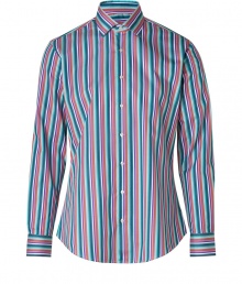 Playful and chic with its bright striping, Etros cotton button-down lends a characteristic fun edge to any outfit - Cutaway collar, long sleeves, buttoned cuffs, button-down front, shirttail hemline - Modern slim fit - Wear with a bright leather belt, tailored trousers and loafers Playful and chic with its bright striping, Etros cotton button-down lends a characteristic fun edge to any outfit - Cutaway collar, long sleeves, buttoned cuffs, button-down front, shirttail hemline - Modern slim fit - Wear with a bright leather belt, tailored trousers and loafers