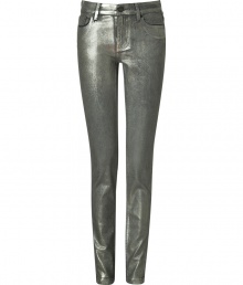 With a sleek leather look and the effortless comfort of worn-in denim, these metallic coated jeans from 2nd Day bring rock n roll edge to the everyday - Classic five-pocket styling, shiny metallic coated denim, straight skinny leg - Pair with a vintage-inspired tee and heels or with a silk tunic top and peep-toe booties With a sleek leather look and the effortless comfort of worn-in denim, these metallic coated jeans from 2nd Day bring rock n roll edge to the everyday - Classic five-pocket styling, shiny metallic coated denim, straight skinny leg - Pair with a vintage-inspired tee and heels or with a silk tunic top and peep-toe booties