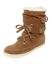 A little bit boat shoe and a whole lotta boot. The Rinata booties from G by GUESS combine the essential style of two seasons and throw in plenty of faux fleece trim for good measure. A little bit boat shoe and a whole lotta boot. The Rinata booties from G by GUESS combine the essential style of two seasons and throw in plenty of faux fleece trim for good measure.