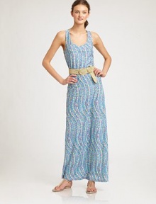 A floor-sweeping, cotton maxi tank dress featuring an irresistible print and sporty racerback. U-neckSleevelessAllover printPull-on styleRacerbackCottonMachine washImported Model shown is 5'10 (177cm) wearing US size Small. A floor-sweeping, cotton maxi tank dress featuring an irresistible print and sporty racerback. U-neckSleevelessAllover printPull-on styleRacerbackCottonMachine washImported Model shown is 5'10 (177cm) wearing US size Small.