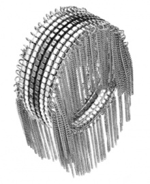 Don't be subtle, make statements! Bar III's intricate cuff bracelet combines silver and hematite tone mixed metal squares and a multitude of dangling chains. Approximate length: 7 inches. Chain length: 1-1/2 inches. Don't be subtle, make statements! Bar III's intricate cuff bracelet combines silver and hematite tone mixed metal squares and a multitude of dangling chains. Approximate length: 7 inches. Chain length: 1-1/2 inches.