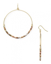 Work this season's exotic influences into your accessories collection with this pair of beaded hoop earrings from Vanessa Mooney, accented by an eclectic mix of metallic beads. Work this season's exotic influences into your accessories collection with this pair of beaded hoop earrings from Vanessa Mooney, accented by an eclectic mix of metallic beads.