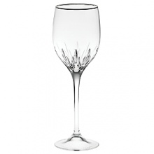 A classic pattern now features a platinum metal band creating pieces that are even more striking than the original. Wine, goblet, flute and iced beverage are available to make a full suite. A classic pattern now features a platinum metal band creating pieces that are even more striking than the original. Wine, goblet, flute and iced beverage are available to make a full suite.