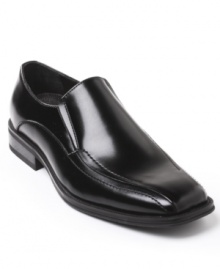 Slip into these smooth leather loafers for men and put a sleek twist on any dressed-up look with a pair of men's dress shoes that will add to your wardrobe's luster. Slip into these smooth leather loafers for men and put a sleek twist on any dressed-up look with a pair of men's dress shoes that will add to your wardrobe's luster.
