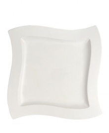 Explore new shapes for your table with these square platters from Villeroy & Boch's innovative dinnerware and dishes collection in fine white china. Distinguished by angular shapes in fluid wave designs, pieces work together creating a host of options for imaginative presentation. Explore new shapes for your table with these square platters from Villeroy & Boch's innovative dinnerware and dishes collection in fine white china. Distinguished by angular shapes in fluid wave designs, pieces work together creating a host of options for imaginative presentation.
