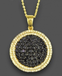 Grace your look with this gilded diamond dome necklace from Caviar by Effy Collection. Round-cut black diamonds (1 ct. t.w.) and white diamonds (5/8 ct. t.w.) serve as the focal point in a rich, 14k gold setting. Approximate length: 18 inches. Approximate drop: 1 inch.