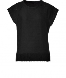 Just the right weight to take through the seasons, Iros textural trimmed cotton top is a cool choice for modern layered looks - Rounded neckline, raglan short sleeves, textural trim - Contemporary straight cut - Wear with slim trousers, ankle boots and leather jackets Just the right weight to take through the seasons, Iros textural trimmed cotton top is a cool choice for modern layered looks - Rounded neckline, raglan short sleeves, textural trim - Contemporary straight cut - Wear with slim trousers, ankle boots and leather jackets