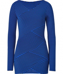 With its cool tiered layers and figure-hugging fit, Steffen Schrauts optical striped top is a bold way to dress up casual looks - Soft V-neckline, long sleeves, tiered layering - Long, lean fit - Wear with a black mini, flats and a statement satchel With its cool tiered layers and figure-hugging fit, Steffen Schrauts optical striped top is a bold way to dress up casual looks - Soft V-neckline, long sleeves, tiered layering - Long, lean fit - Wear with a black mini, flats and a statement satchel