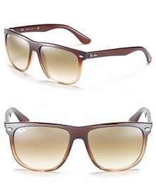 Ray-Ban's signature wayfarer gets a stylish update with a flat top and gradient frames. Ray-Ban's signature wayfarer gets a stylish update with a flat top and gradient frames.