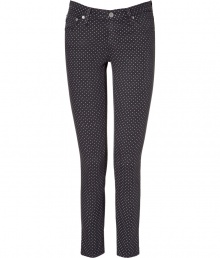 Get the must-emulate look of the moment in these chic dot-printed jeans from Adriano Goldschmied - Classic five-pocket styling, straight leg, skinny, allover dot print - Pair with a relaxed fit tee, a loose knit cardigan, and embellished ballet flats Get the must-emulate look of the moment in these chic dot-printed jeans from Adriano Goldschmied - Classic five-pocket styling, straight leg, skinny, allover dot print - Pair with a relaxed fit tee, a loose knit cardigan, and embellished ballet flats