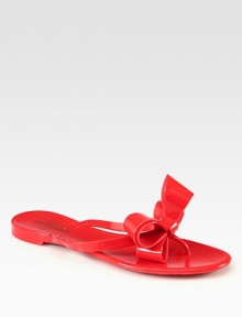 A dimensional bow upgrades this casual staple in ultra-smooth PVC. PVC upperPVC lining and soleMade in Italy A dimensional bow upgrades this casual staple in ultra-smooth PVC. PVC upperPVC lining and soleMade in Italy