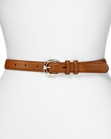 Cinch your waist with a slim, chic leather belt with a hint of equestrian influence. From Lauren by Ralph Lauren. Cinch your waist with a slim, chic leather belt with a hint of equestrian influence. From Lauren by Ralph Lauren.