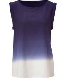 Sexy and sweet combine in this cotton-silk blend tank from Marc by Marc Jacobs - Features a wide scoop neckline, wide short sleeves with cuffs and a loose silhouette - Color fade from indigo to white creates a summery feel - Pair with black skinny jeans, wedges and mismatched silver jewelry Sexy and sweet combine in this cotton-silk blend tank from Marc by Marc Jacobs - Features a wide scoop neckline, wide short sleeves with cuffs and a loose silhouette - Color fade from indigo to white creates a summery feel - Pair with black skinny jeans, wedges and mismatched silver jewelry