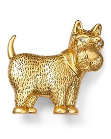 A perfect partner for plaids. This Carolee Scotty dog pin is crafted in gold, designed to mark the brand's 40-year anniversary. A perfect partner for plaids. This Carolee Scotty dog pin is crafted in gold, designed to mark the brand's 40-year anniversary.