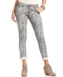 The season's most wanted print? Snakeskin! Flaunt your love of the bold graphic in these reptile-chic skinnies from Celebrity Pink Jeans. The season's most wanted print? Snakeskin! Flaunt your love of the bold graphic in these reptile-chic skinnies from Celebrity Pink Jeans.