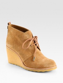 Thin metal-tip laces complete this ultra-soft suede favorite on an elevated wedge. Rubber wedge, 3 (75mm)Rubber platform, ½ (15mm)Compares to a 2½ heel (65mm)Suede upperLeather liningRubber trek solePadded insoleImported Thin metal-tip laces complete this ultra-soft suede favorite on an elevated wedge. Rubber wedge, 3 (75mm)Rubber platform, ½ (15mm)Compares to a 2½ heel (65mm)Suede upperLeather liningRubber trek solePadded insoleImported