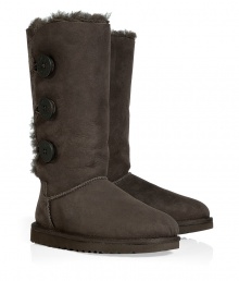 Logo-detailed buttons and an easy-to-style tall length makes these cozy-chic shearling boots from UGG Australia a cold weather must-have- Round toe, rugged rubber sole, cozy shearling lining, back logo detail, mid-shaft length, three-button side closure - Pair with skinny jeans, an oversized cashmere sweater, and a down jacket or wool cape Logo-detailed buttons and an easy-to-style tall length makes these cozy-chic shearling boots from UGG Australia a cold weather must-have- Round toe, rugged rubber sole, cozy shearling lining, back logo detail, mid-shaft length, three-button side closure - Pair with skinny jeans, an oversized cashmere sweater, and a down jacket or wool cape