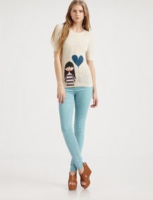Wide-eyed, long-haired Miss Marc clings forlornly to a heart-shaped balloon in a charming screen on the front of a heathery tee.Banded crew necklineShort cuffed sleevesAbout 25 from shoulder to hem50% cotton/50% modalHand wash or dry cleanImportedModel shown is 5'9½ (176cm) wearing US size Small. Wide-eyed, long-haired Miss Marc clings forlornly to a heart-shaped balloon in a charming screen on the front of a heathery tee.Banded crew necklineShort cuffed sleevesAbout 25 from shoulder to hem50% cotton/50% modalHand wash or dry cleanImportedModel shown is 5'9½ (176cm) wearing US size Small.