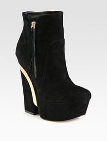 Ankle-grazing suede design with a metal-accented heel and exposed side zipper. Self-covered metal-accented heel, 5½ (140mm)Island platform, 1½ (40mm)Compares to a 4 heel (100mm)Suede upperExposed side zipperLeather liningLeather and rubber solePadded insoleImported Ankle-grazing suede design with a metal-accented heel and exposed side zipper. Self-covered metal-accented heel, 5½ (140mm)Island platform, 1½ (40mm)Compares to a 4 heel (100mm)Suede upperExposed side zipperLeather liningLeather and rubber solePadded insoleImported