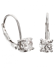 Style for your little sweetheart. Princess-cut clear cubic zirconias (1 ct. t.w.) add just the right amount of sparkle to these elegant children's earrings from CRISLU. Crafted in platinum over sterling silver with a secure leverback closure. Approximate drop: 1 inch. Style for your little sweetheart. Princess-cut clear cubic zirconias (1 ct. t.w.) add just the right amount of sparkle to these elegant children's earrings from CRISLU. Crafted in platinum over sterling silver with a secure leverback closure. Approximate drop: 1 inch.