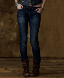 A slim fit and lower rise give a sexy, modern feel to the classic straight-leg denim jean from Denim & Supply Ralph Lauren, crafted with a hint of stretch for a perfect body-hugging silhouette. A slim fit and lower rise give a sexy, modern feel to the classic straight-leg denim jean from Denim & Supply Ralph Lauren, crafted with a hint of stretch for a perfect body-hugging silhouette.