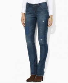 A chic skinny silhouette lends contemporary polish to Lauren Jeans Co.'s classic denim jean, rendered with a hint of stretch for a flattering fit. A chic skinny silhouette lends contemporary polish to Lauren Jeans Co.'s classic denim jean, rendered with a hint of stretch for a flattering fit.