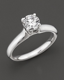 Easy elegance. A beautiful solitaire ring crafted from white gold and a single brilliant diamond. Easy elegance. A beautiful solitaire ring crafted from white gold and a single brilliant diamond.