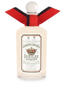Originally created in 1977 in honour of Queen Elizabeth's Silver Jubilee, Jubilee Bouquet is a beguiling melody of green lily, jasmine, powder and woods. Laced with persuasive notes of soft iris, violet and amber, Jubilee Bouquet is an enchanting floral chypre. 3.4 oz. Originally created in 1977 in honour of Queen Elizabeth's Silver Jubilee, Jubilee Bouquet is a beguiling melody of green lily, jasmine, powder and woods. Laced with persuasive notes of soft iris, violet and amber, Jubilee Bouquet is an enchanting floral chypre. 3.4 oz.