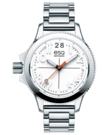 The perfect union of style and function, the Fusion watch collection from esQ Movado leaves no detail untouched. Includes interchangeable white leather and silicone strap. The perfect union of style and function, the Fusion watch collection from esQ Movado leaves no detail untouched. Includes interchangeable white leather and silicone strap.