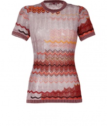 Paint vivid color into your sophisticated daytime look with Missonis variegated short sleeved pullover, detailed in an ultra lightweight knit perfect for transitioning through the seasons in style - Rounded neckline, short sleeves, contrast striped trim - Straight slim fit - Team with tailored pencil skirts and chic statement heels Paint vivid color into your sophisticated daytime look with Missonis variegated short sleeved pullover, detailed in an ultra lightweight knit perfect for transitioning through the seasons in style - Rounded neckline, short sleeves, contrast striped trim - Straight slim fit - Team with tailored pencil skirts and chic statement heels