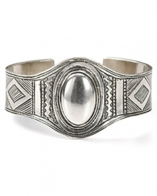 With worldly engravings, Low Luv by Erin Wasson's Afghani cuff lends a cultured look. With worldly engravings, Low Luv by Erin Wasson's Afghani cuff lends a cultured look.