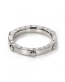Crafted of silver plate with stud detailing, this band ring from MICHAEL Michael Kors is a subtle yet striking way to nod to the brand's glamor. Crafted of silver plate with stud detailing, this band ring from MICHAEL Michael Kors is a subtle yet striking way to nod to the brand's glamor.
