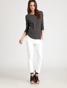 A seaside-inspired boatneck made of sumptuous pure cotton is a seasonal must-have piece. BoatneckDropped shouldersLong sleevesU-shaped hemCottonDry cleanImportedModel shown is 5'10 (177cm) wearing US size Small. A seaside-inspired boatneck made of sumptuous pure cotton is a seasonal must-have piece. BoatneckDropped shouldersLong sleevesU-shaped hemCottonDry cleanImportedModel shown is 5'10 (177cm) wearing US size Small.