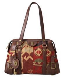 With earthy hues and adventure-chic notes, this tribal-inspired satchel from Fossil takes boho chic to a new world. With earthy hues and adventure-chic notes, this tribal-inspired satchel from Fossil takes boho chic to a new world.