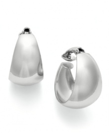 A wider design offers a lovely change to these classic hoop earrings from Charter Club. Crafted in silver tone mixed metal. Approximate drop: 3/4 inch. A wider design offers a lovely change to these classic hoop earrings from Charter Club. Crafted in silver tone mixed metal. Approximate drop: 3/4 inch.