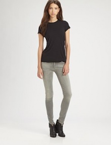 Handcrafted to perfection, these slightly faded skinnies are designed with supreme comfort and cutting-edge style. THE FITMedium rise, about 7½Inseam, about 31THE DETAILSButton closureZip flyFive-pocket style98% cotton/2% elastaneMachine washMade in USA of Italian fabricModel shown is 5'10 (177cm) wearing US size 2. Handcrafted to perfection, these slightly faded skinnies are designed with supreme comfort and cutting-edge style. THE FITMedium rise, about 7½Inseam, about 31THE DETAILSButton closureZip flyFive-pocket style98% cotton/2% elastaneMachine washMade in USA of Italian fabricModel shown is 5'10 (177cm) wearing US size 2.