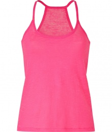 This flattering basic tank from Juicy Couture is versatile and easy to style - Scoop beck, spaghetti straps, racerback, fitted silhouette - Pair with skinny jeans, a boyfriend blazer, and platform pumps This flattering basic tank from Juicy Couture is versatile and easy to style - Scoop beck, spaghetti straps, racerback, fitted silhouette - Pair with skinny jeans, a boyfriend blazer, and platform pumps