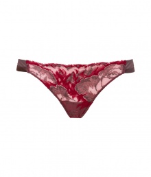 Delicate yet sultry, this lace-laden La Perla thong will add a sexy kick to any look - Scalloped semi-sheer lace front, opaque satin trim, sheer back - Perfect under form-fitting evening ensembles or paired with a matching bra for stylish lounging Delicate yet sultry, this lace-laden La Perla thong will add a sexy kick to any look - Scalloped semi-sheer lace front, opaque satin trim, sheer back - Perfect under form-fitting evening ensembles or paired with a matching bra for stylish lounging