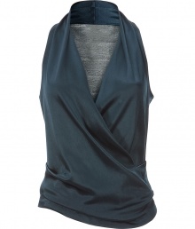 Luxurious top in fine material mix - fashion color petrol - glamorous cache-coeur optic - slim and sexy cut - no sleeves - small stand-up collar and feminine V-neck - elegantly draped and reaped - utmost stylish and noble top - simple yet intricate - a highlight with posh evening pants, pencil skirts Luxurious top in fine material mix - fashion color petrol - glamorous cache-coeur optic - slim and sexy cut - no sleeves - small stand-up collar and feminine V-neck - elegantly draped and reaped - utmost stylish and noble top - simple yet intricate - a highlight with posh evening pants, pencil skirts