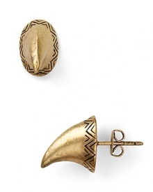 Vintage with a modern edge. House of Harlow 1960's engraved brass horn studs lend every look a cool tribal-inspired touch. Vintage with a modern edge. House of Harlow 1960's engraved brass horn studs lend every look a cool tribal-inspired touch.