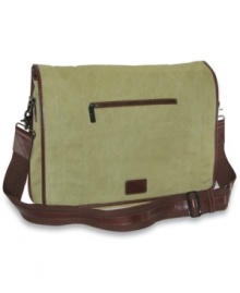 Updated classic and always useful canvas messenger bag with leather trim by Dopp. Updated classic and always useful canvas messenger bag with leather trim by Dopp.