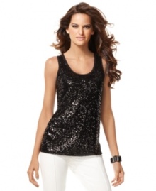 INC's sequined tank top turns any outfit into a party! Pair it with everything from your most casual jeans to your dressiest skirts for instant glamour. INC's sequined tank top turns any outfit into a party! Pair it with everything from your most casual jeans to your dressiest skirts for instant glamour.