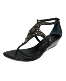 Seductive and carefree, the Ayah Demi wedge sandals by Ivanka Trump add a little vintage jewel inspiration to any dress, livening up your every day and night with sparkle. Seductive and carefree, the Ayah Demi wedge sandals by Ivanka Trump add a little vintage jewel inspiration to any dress, livening up your every day and night with sparkle.